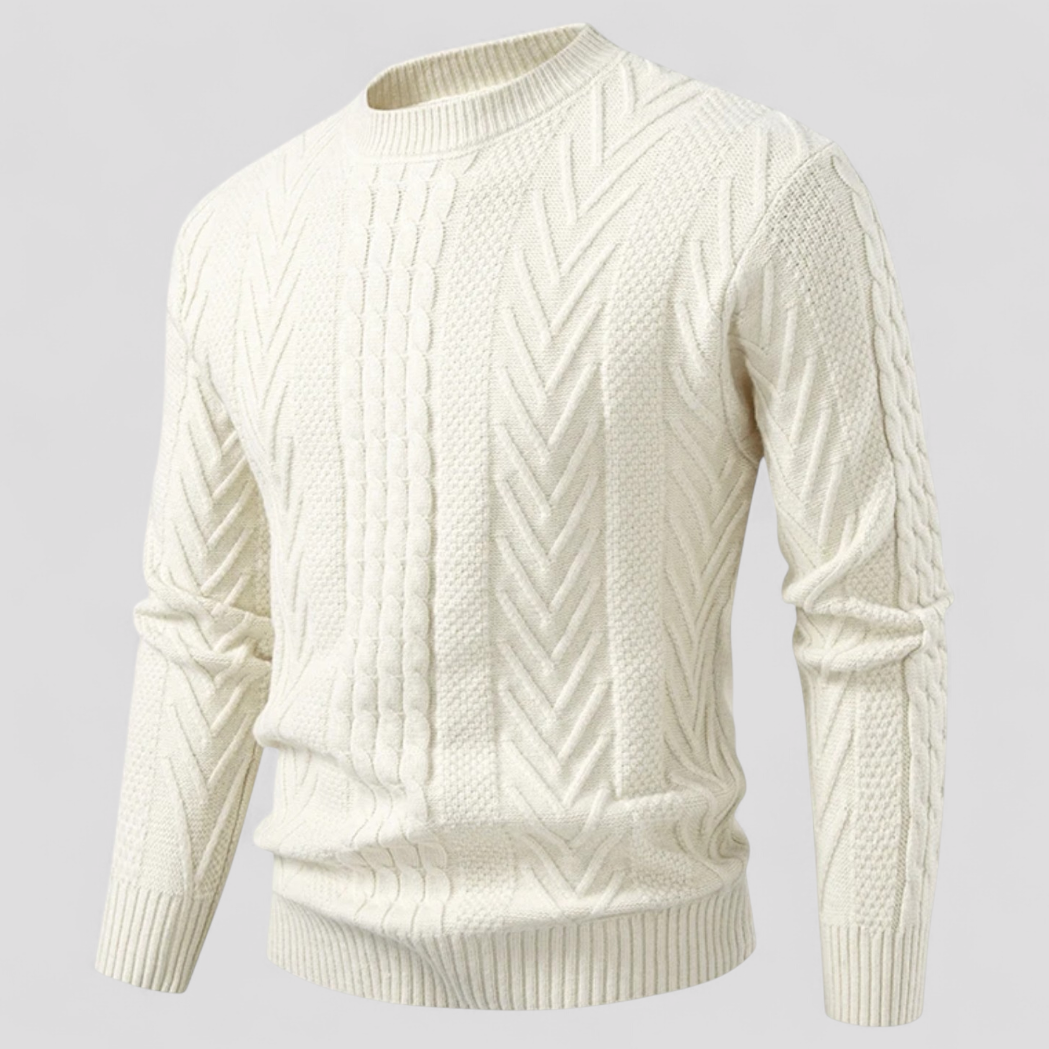 Maglione da uomo slim fit, luminoso e caldo per l'autunno/inverno - bianco M - autunno caldo inverno luminoso maglione maglione uomo men's sweater slim Sweater sweater men sweaters - Concept Palermo