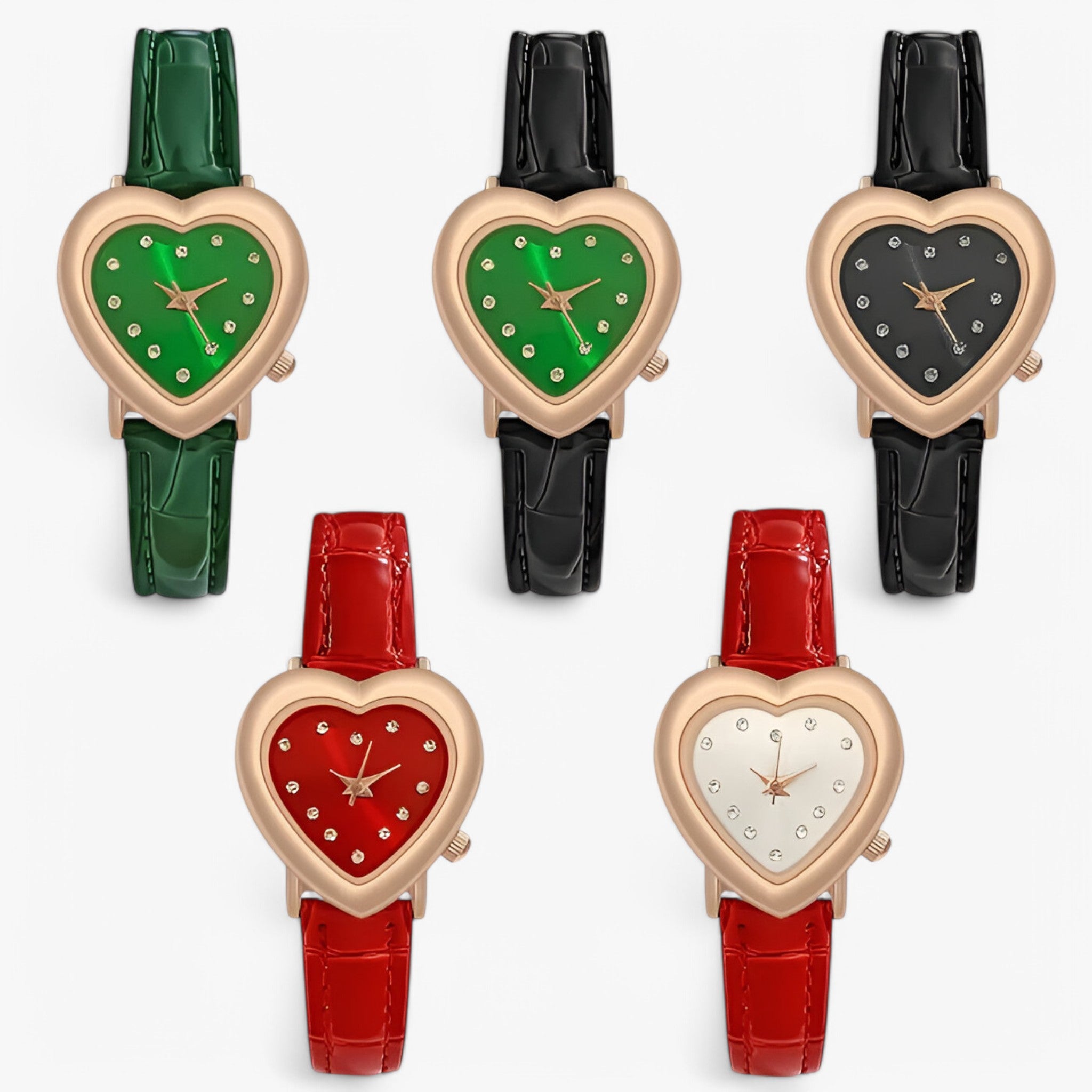 Orologio da donna con quadrante a cuore e cinturino in pelle - - cinturino cuore donna female watch orologio orologio donna pelle quadrante watch for women watches - Concept Palermo