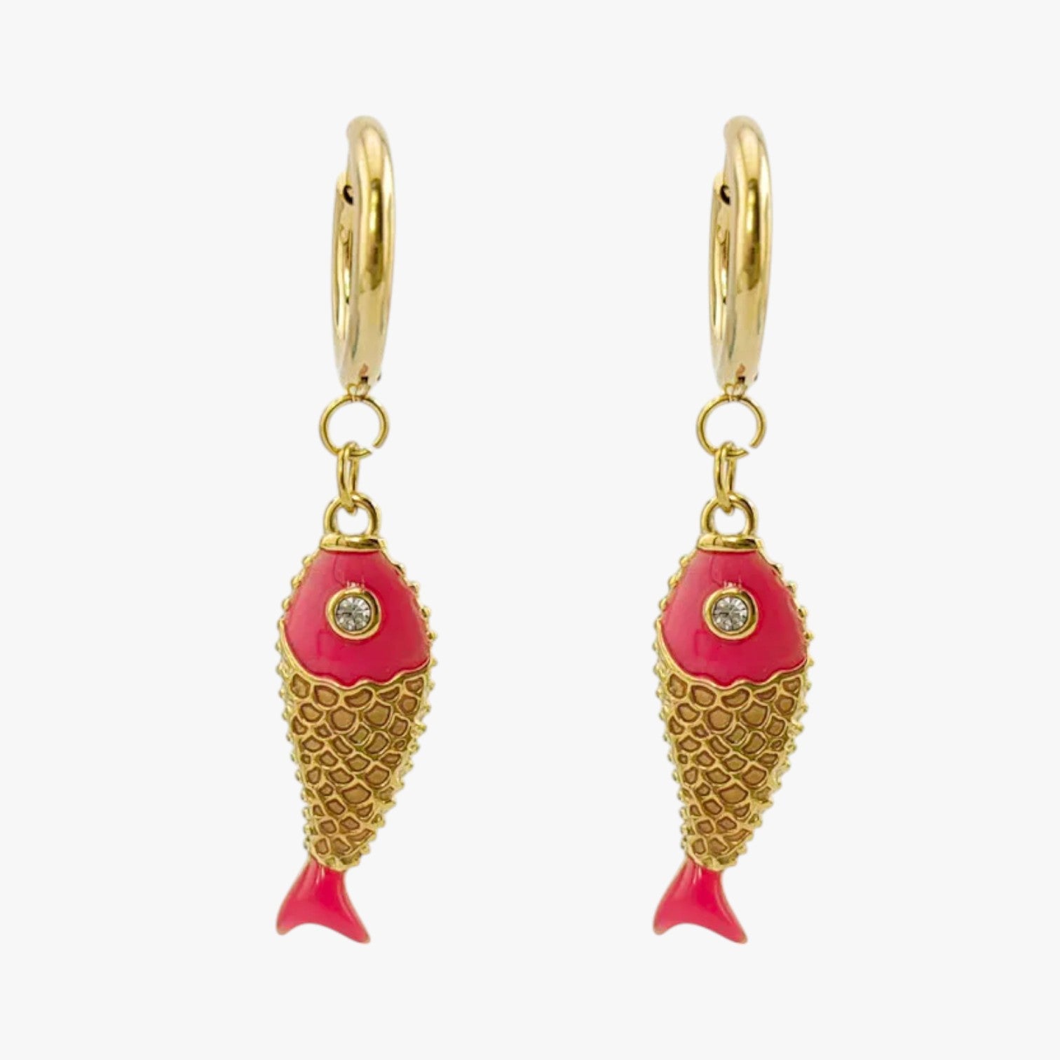 Orecchini koi estivi in acciaio colorato Donna - Rosa - acciaio colorato donna EARRINGS Earrings for Women Girls estivi jewelry orecchini orecchini estivi womens earring - Concept Palermo