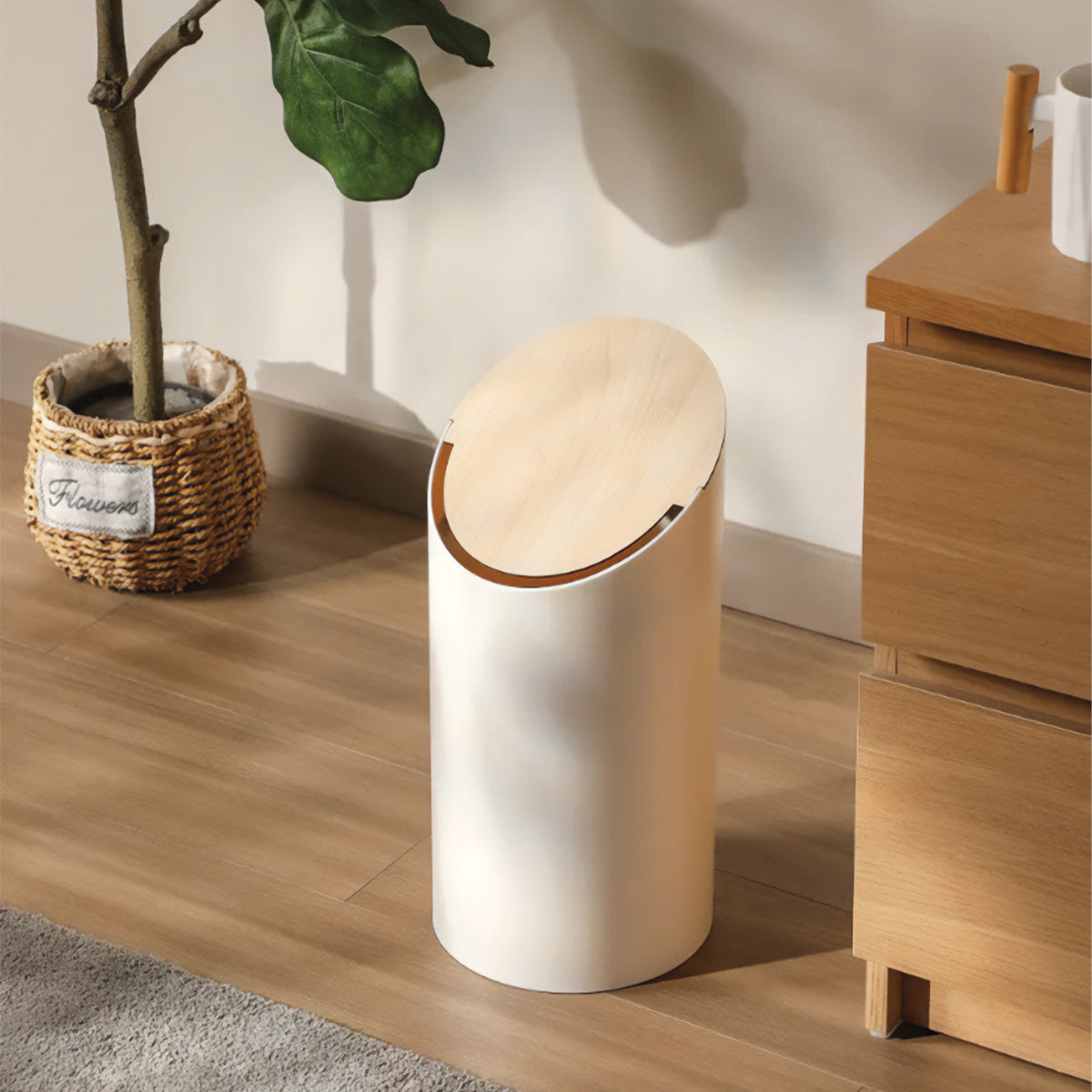 Cestino Skrå in Acero Design Moderno in Legno per una Gestione dei Rifiuti - Bianco - acero Bathroom cestino cestino skrå Decor design gestione home & garden Kitchen legno rifiuti - Concept Palermo