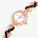 Dameshorloge van Staal met Strass en Quartz Beweging
