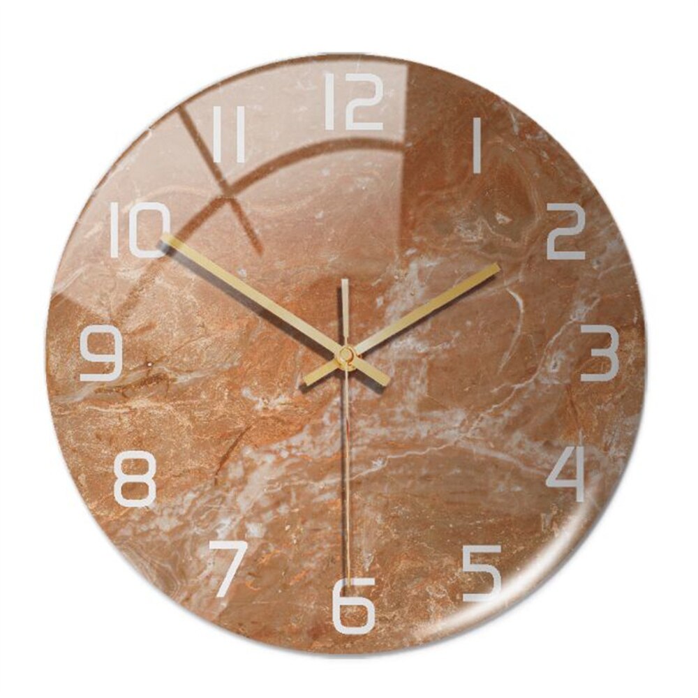Orologio da Parete Silenzioso Ø30cm, Effetto Marmo Bianco Lusso Moderno per Soggiorno/Ufficio - Rame - clocks marmo orologio orologio marmo tempo wall clocks - Concept Palermo