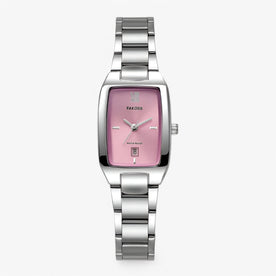 Orologio da donna al quarzo con quadrante quadrato - bianca rosa - donna Linen orologio orologio donna quadrante quadrato quarzo watches Women women watch - Concept Palermo