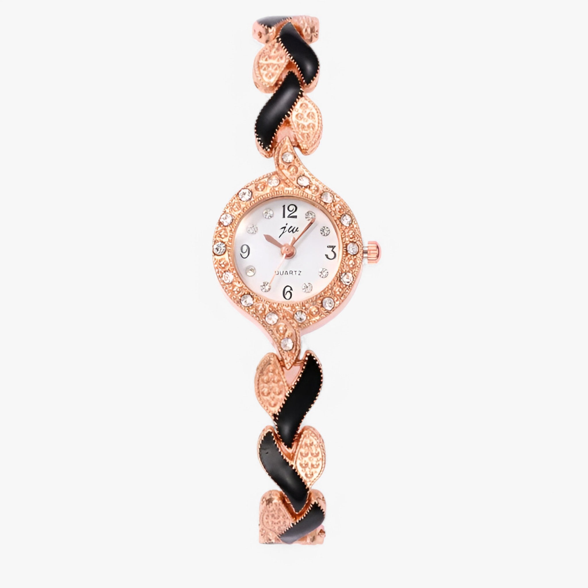 Orologio da donna in acciaio con strass e movimento al quarzo - Nera - accessoires acciaio donna horloges movimento orologio orologio donna quarzo strass watches - Concept Palermo