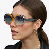 Unisex ovale metalen zonnebril UV400, totale bescherming