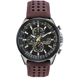 Orologio Cronografo da Uomo MultiSteel - 42mm Acciaio Inossidabile - Pelle Marrone Caffè/Nera - - accessoires chronograaf cross-from-pantino-8998143557978 echt horloge horloges knops koffiekleurige multisteel multisteel chronograaf New-google riem watches - Concept Palermo