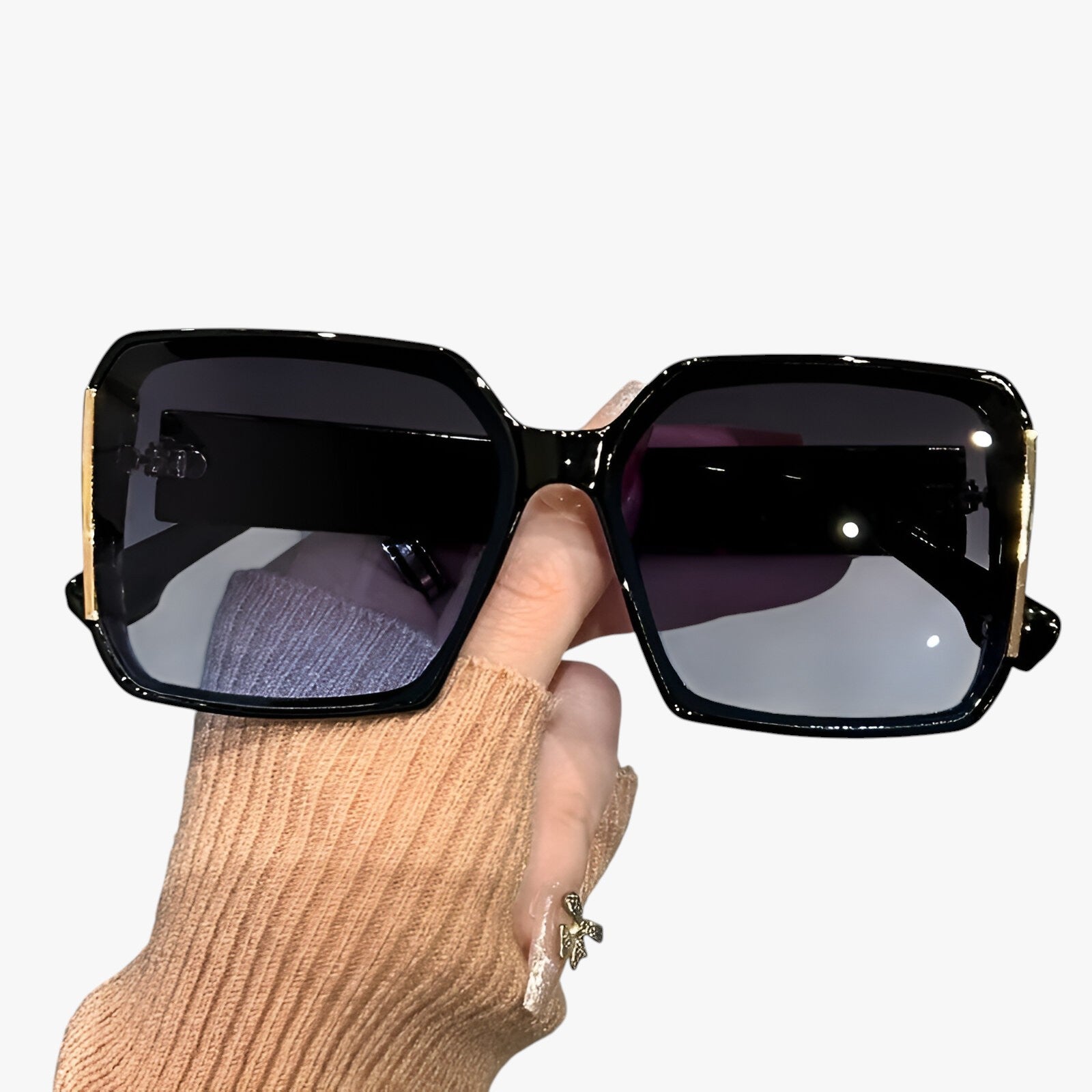 Occhiali da sole oversize con lenti sfumate per look estivi alla moda Uomo - Nero Blu - alla estivi Fashion Sunglasses lenti look moda occhiali occhiali sole oversize Sunglasses - Concept Palermo