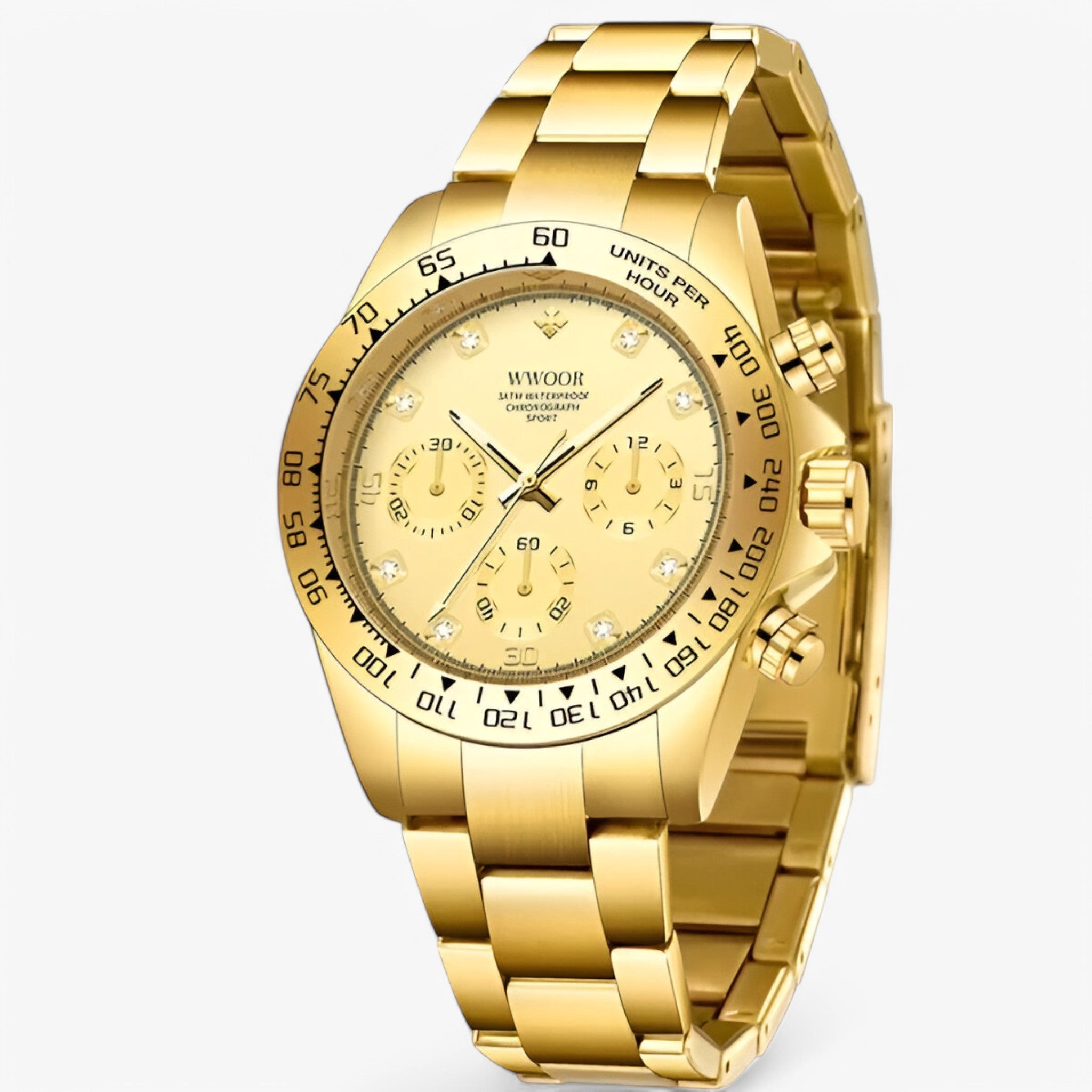 Orologio Cronografo Uomo Elegante Argento Acciaio Inox Impermeabile - Quarzo Classico - oro nero - accessoires acciaio cronografo horloges inossidabile orologio orologio cronografo uomo watches - Concept Palermo