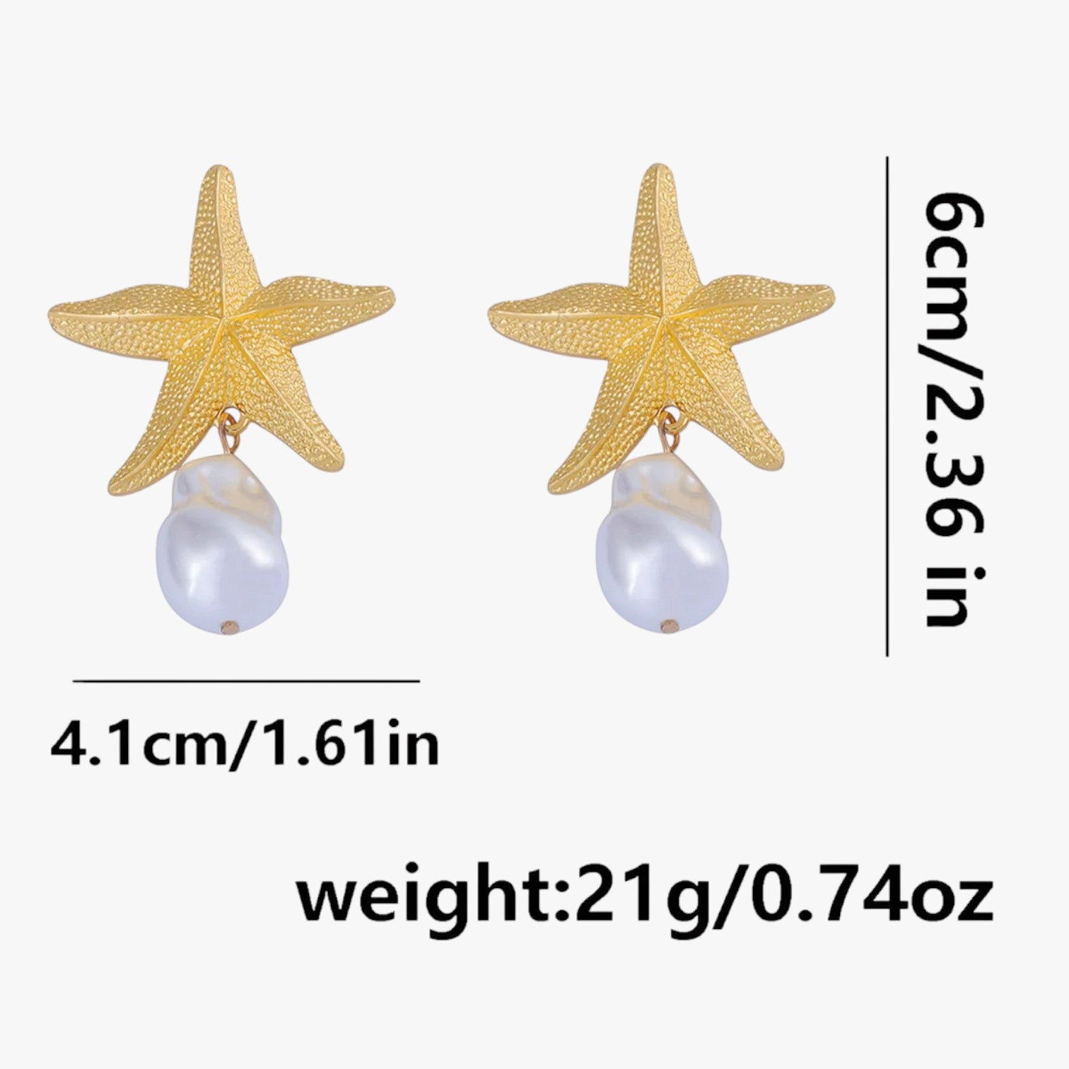 Orecchini a forma di stella marina alla moda per un'atmosfera estiva - - alla atmosfera EARRINGS Earrings for Women Girls estiva forma jewelry marina moda New Fashion Earrings orecchini womens earring - Concept Palermo