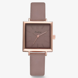 Orologio da donna in oro rosa con cinturino in pelle e movimento al quarzo - Marrone - cinturino donna female watch Linen movimento orologio orologio donna pelle quarzo watch for women watches Women - Concept Palermo