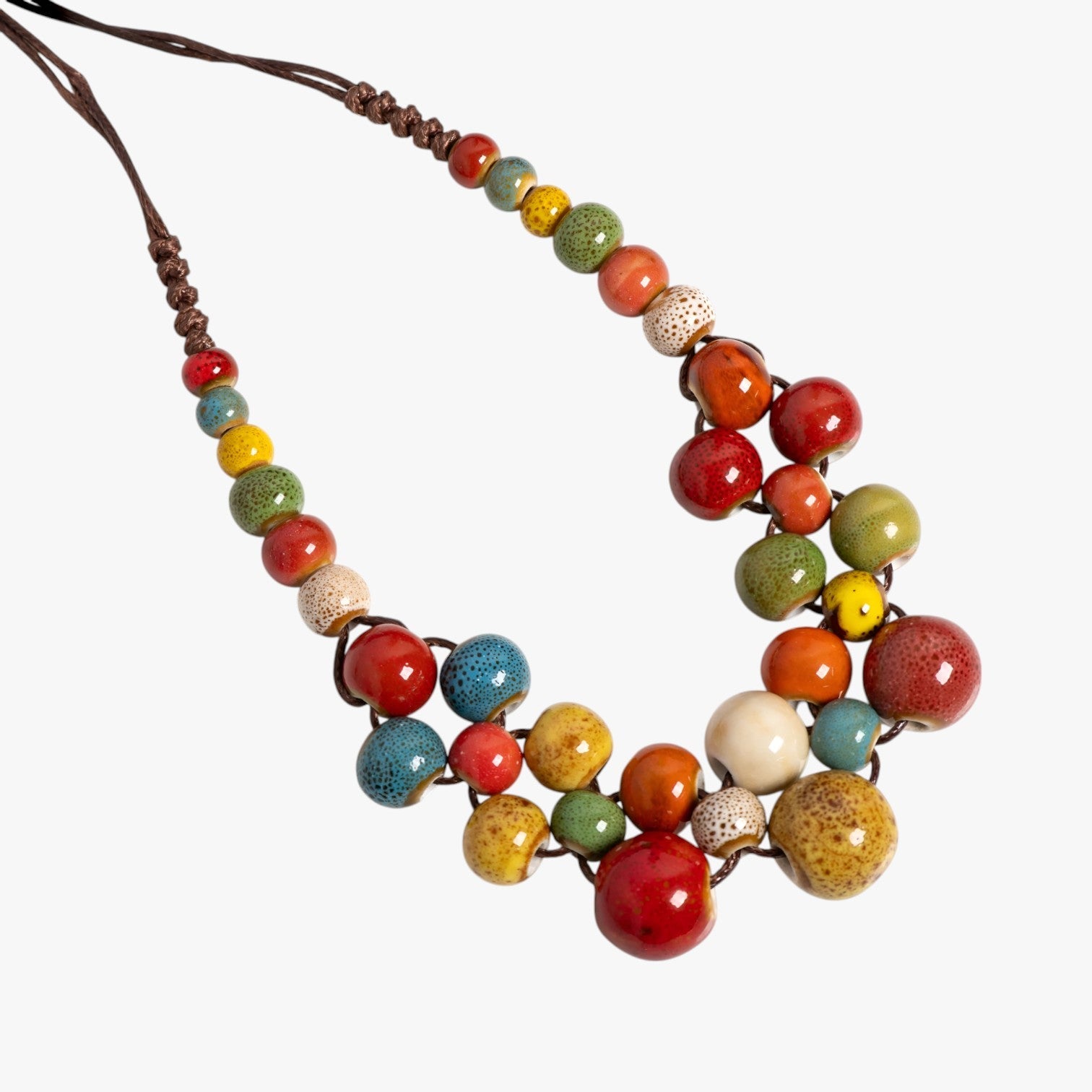 Collana in ceramica colorata fatta a mano - Unico boho-statement Lana - - boho ceramica collana collana ceramica colorata elegant womens necklaces fatta jewelry lana NECKLACES Necklaces for Women - Concept Palermo