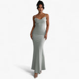 Maxi bloemenjurk voor dames met elegante open rug van leer