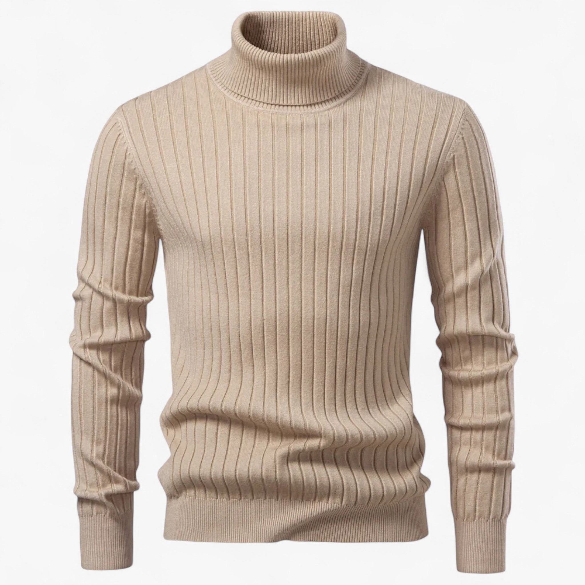 Maglione a Collo Alto da Uomo - Beige S - Clothes clothes men Clothing collo maglione maglione collo men's top clothes Sweater sweater men sweaters uomo - Concept Palermo