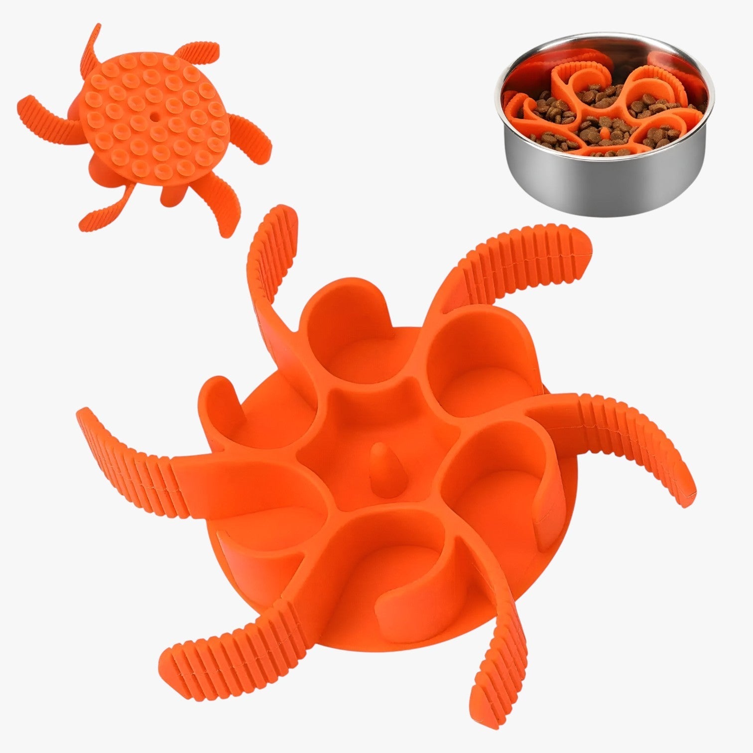 Distributore di cibo in silicone per cani - Arancione - animali domestici cani cibo distributore distributore cibo pets & supplies silicone - Concept Palermo