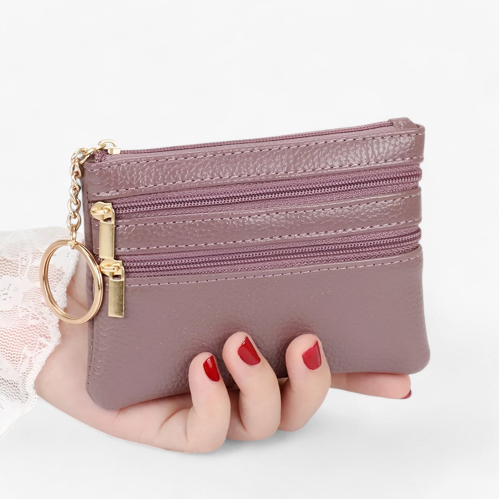 Portafoglio Donna 3 Zip – Stile e Praticità - viola scuro - donna portafoglio portafoglio donna praticità stile wallet wallets womens wallet - Concept Palermo