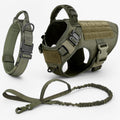 Arnés táctico militar negro ajustable de nylon para perros grandes con chaleco y asa