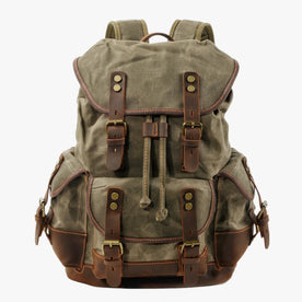 Zaino Escursionismo Tela e Pelle a Grande Capacità Uomo - verde militare - bag Bags bags for men capacità escursionismo Linen Men mens bag pelle tela uomo zaino zaino escursionismo - Concept Palermo