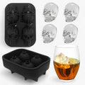Molde de hielo 3D con forma de calavera con embudo para bebidas y cócteles creativos