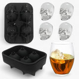 3D-Eiswürfelform in Totenkopfform mit Trichter für kreative Getränke und Cocktails