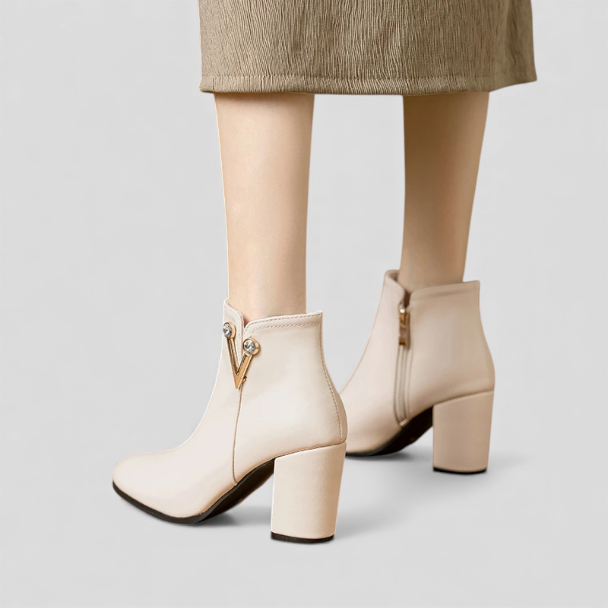Stivaletti alla caviglia con dettagli in cristallo e zip laterale Pelle - - alla BOOTS Boots & Shoes caviglia cristallo dettagli laterale pelle shoes stivaletti - Concept Palermo
