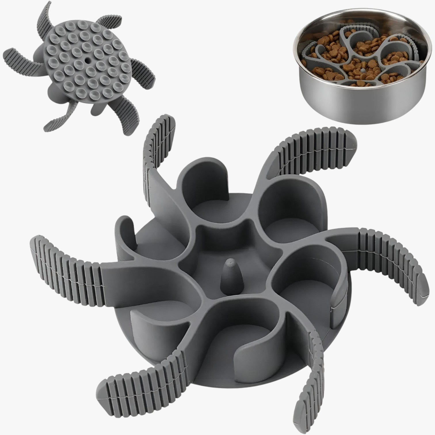 Distributore di cibo in silicone per cani - Grigio scuro - animali domestici cani cibo distributore distributore cibo pets & supplies silicone - Concept Palermo