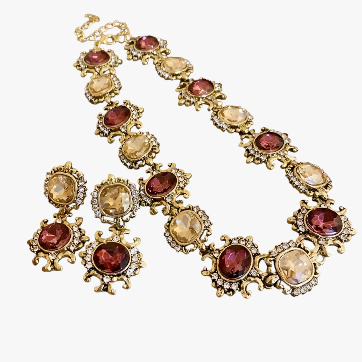 Set di gioielli Patchwork Retro – Splendore senza tempo, stile raffinato Donna - - donna elegant womens necklaces Fashion Necklaces gioielli gioielli patchwork jewelry Necklace Necklaces for Women patchwork raffinato retro splendore - Concept Palermo