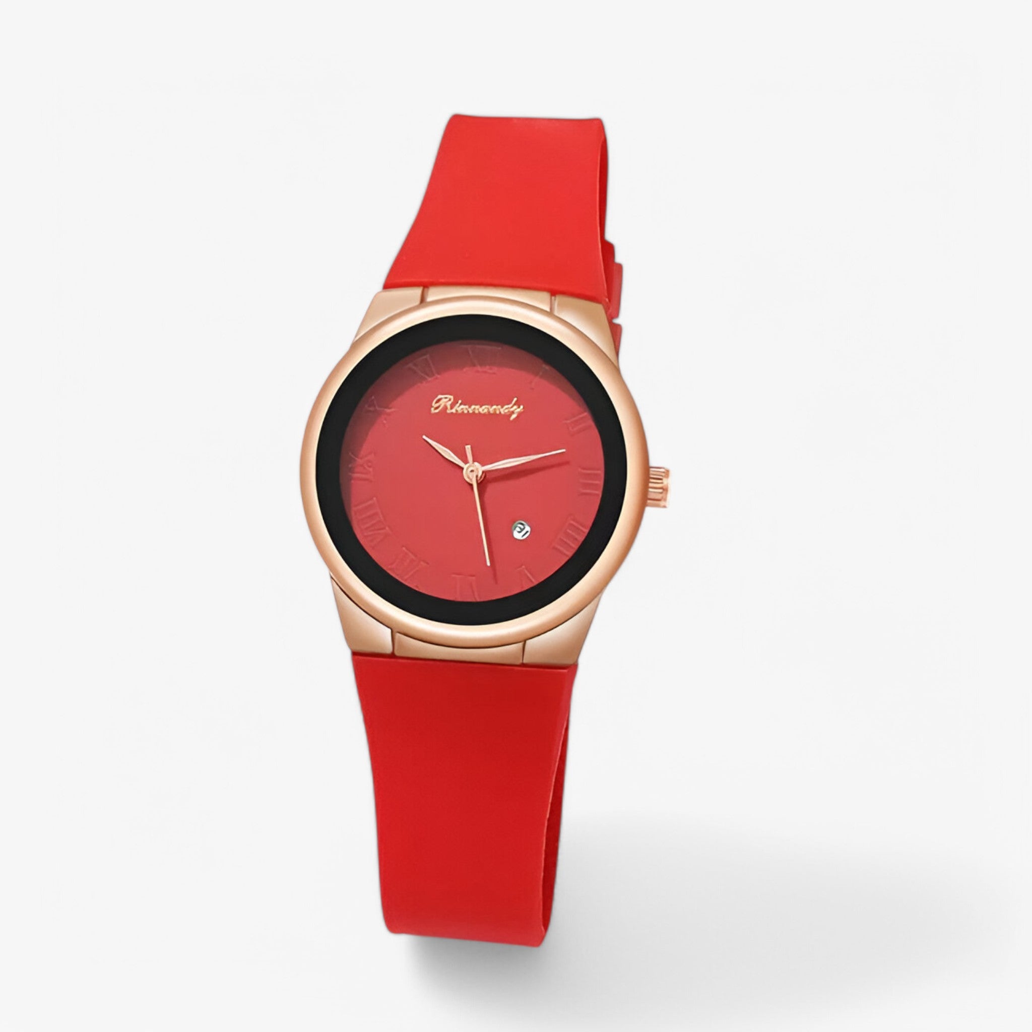 Orologio al quarzo da donna con cinturino sportivo in silicone - Rossa - cinturino donna orologio orologio quarzo quarzo silicone sportivo watch for women watches - Concept Palermo