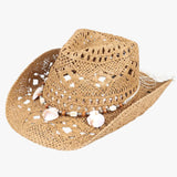 Unisex cowboyhoed van natuurlijk stro vintage voor heren en dames