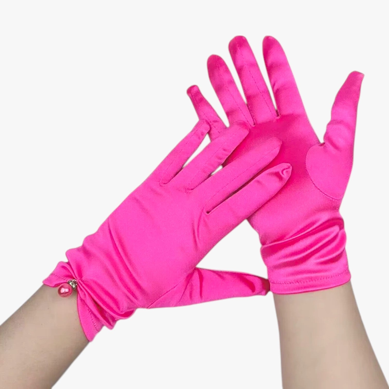 Guanti in Satin con Perle per Cerimonie e Occasioni Speciali Uomo - Rosso Rosa - cerimonie gloves guanti guanti satin leila | guanti eleganti in satin con perle perfetti per cerimonie e occasioni speciali - €25 occasioni perle satin speciali - Concept Palermo