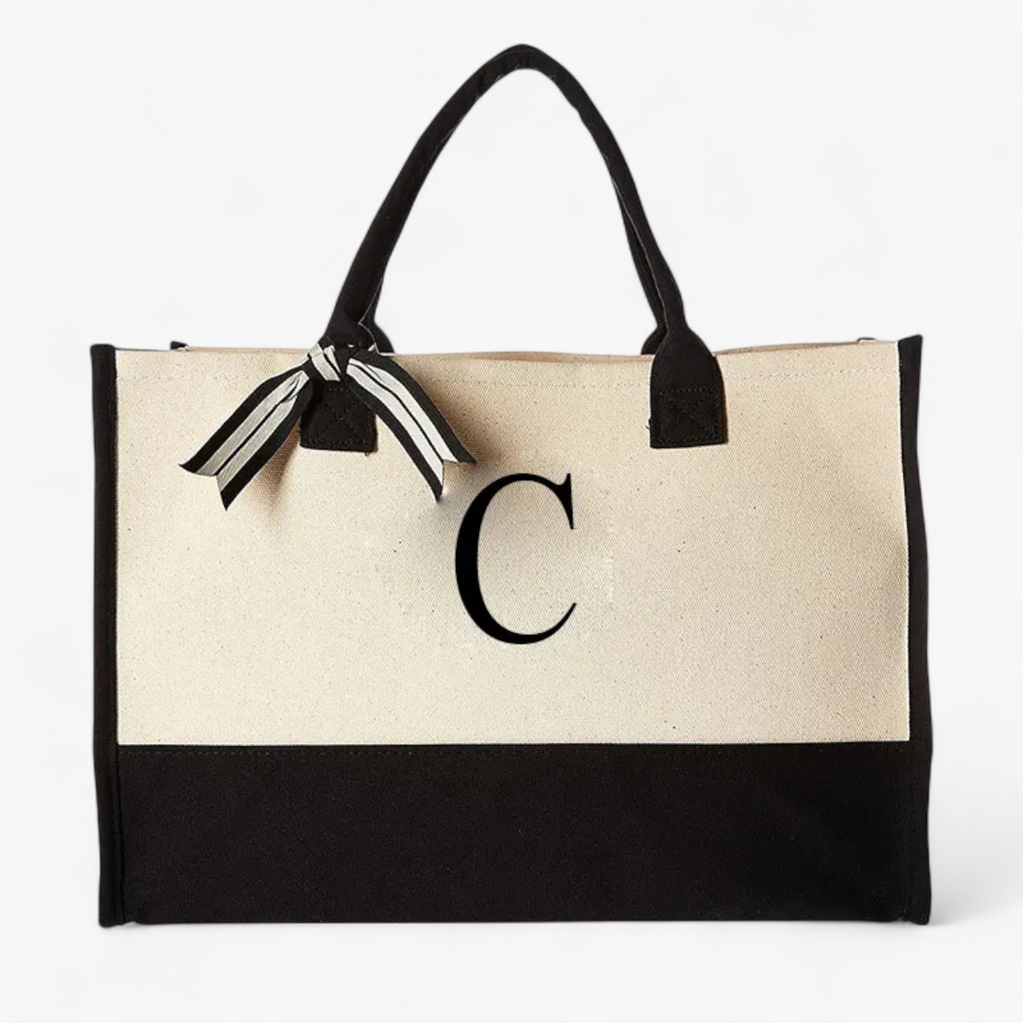 Borsa Tote Donna Grande in Tela Personalizzata con Iniziali - Elegante e Resistente - C - Bags borsa borsa tote donna handbags personalizzata tote tote bags Women's handbags - Concept Palermo
