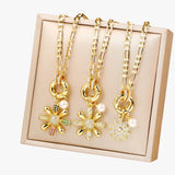 Ketting met saffierbloem en glamour zirkoon Lana