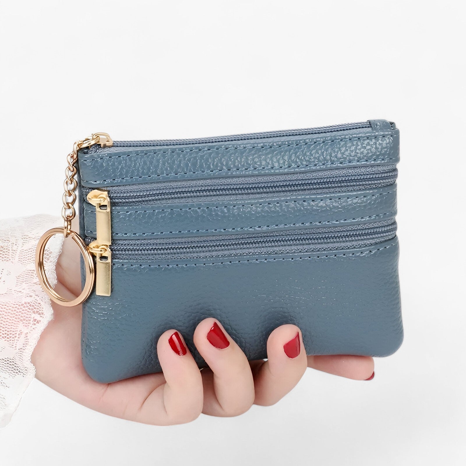 Portafoglio Donna 3 Zip – Stile e Praticità - blu - donna portafoglio portafoglio donna praticità stile wallet wallets womens wallet - Concept Palermo