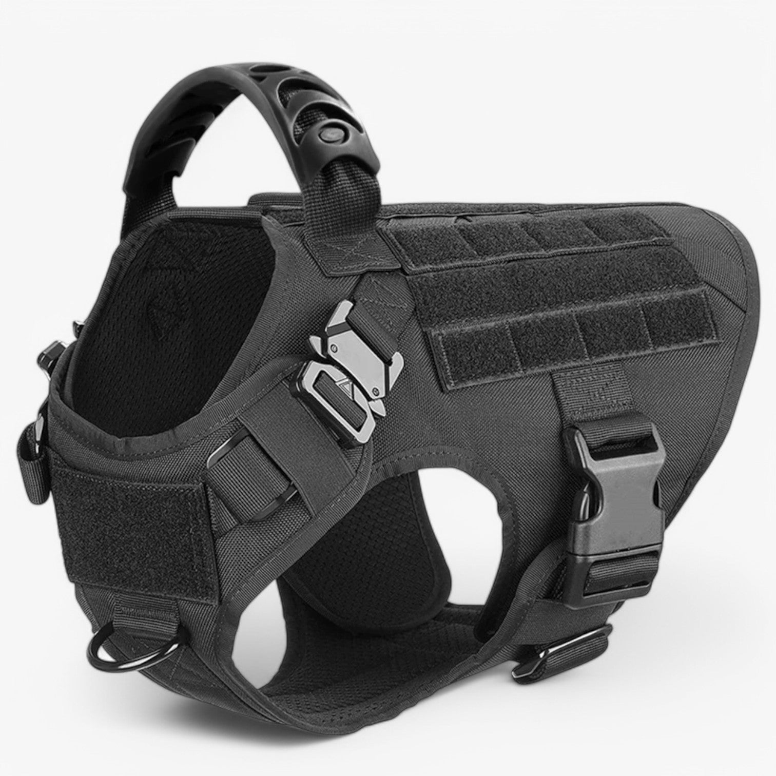 Imbracatura Tattica Militare Nera Regolabile in Nylon per Cani Grandi con Gilet e Maniglia - Imbracatura Nera - addestramento attrezzatura cani confortevole dog DOG SUPPLIES donna imbracatura imbracatura tattica pets & supplies - Concept Palermo
