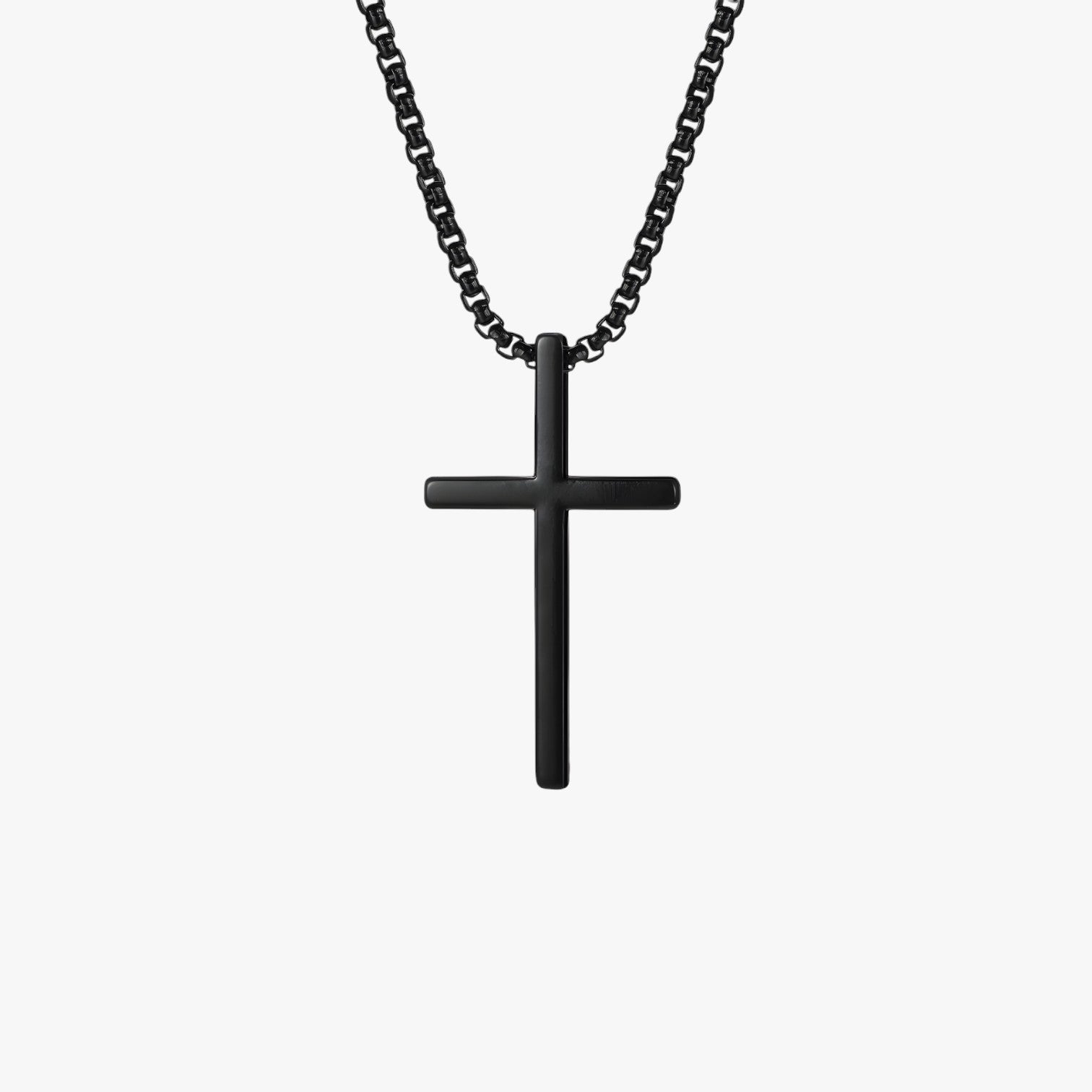 Ciondolo in Croce d'Argento – Cool & Senza Tempo in Acciaio Inossidabile Lana - Nero 2 - acciaio ciondolo ciondolo croce cool croce inossidabile jewelry lana necklace for men NECKLACES Stainless Steel Necklace - Concept Palermo