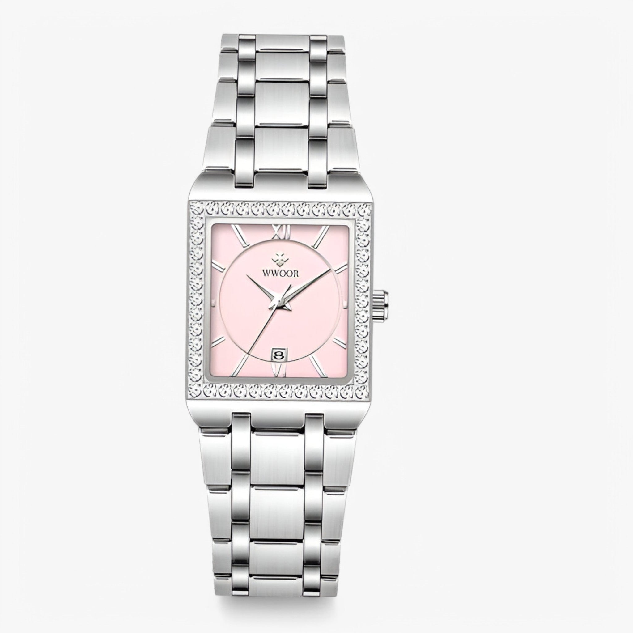 Orologio da Donna con Diamanti Quadrati - rosa argento - diamanti donna orologio orologio donna quadrati watch for women watches women watch - Concept Palermo