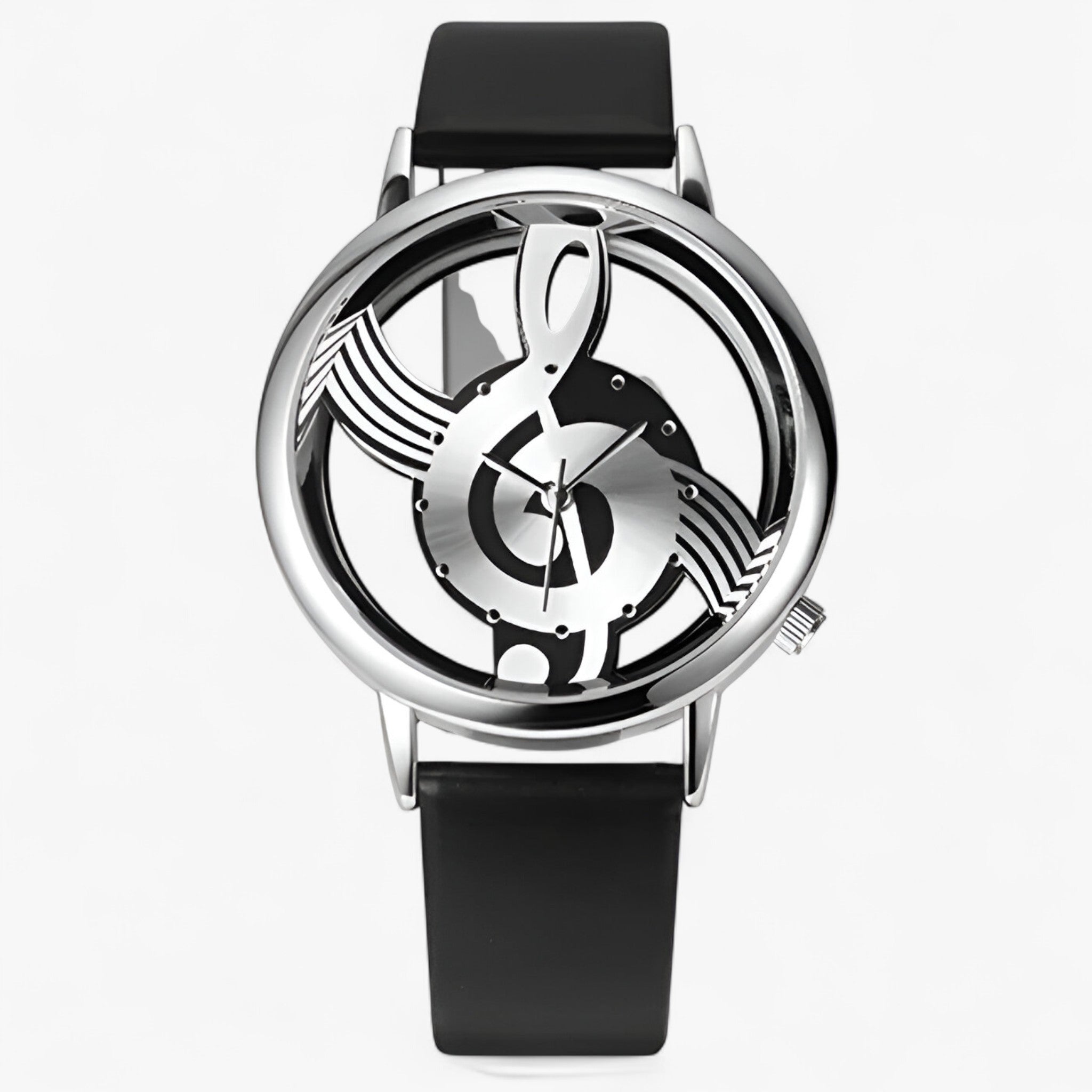 Orologio musicale alla moda con cinturino in pelle - Nera - alla cinturino female watch moda musicale orologio orologio musicale pelle watch for women watches - Concept Palermo