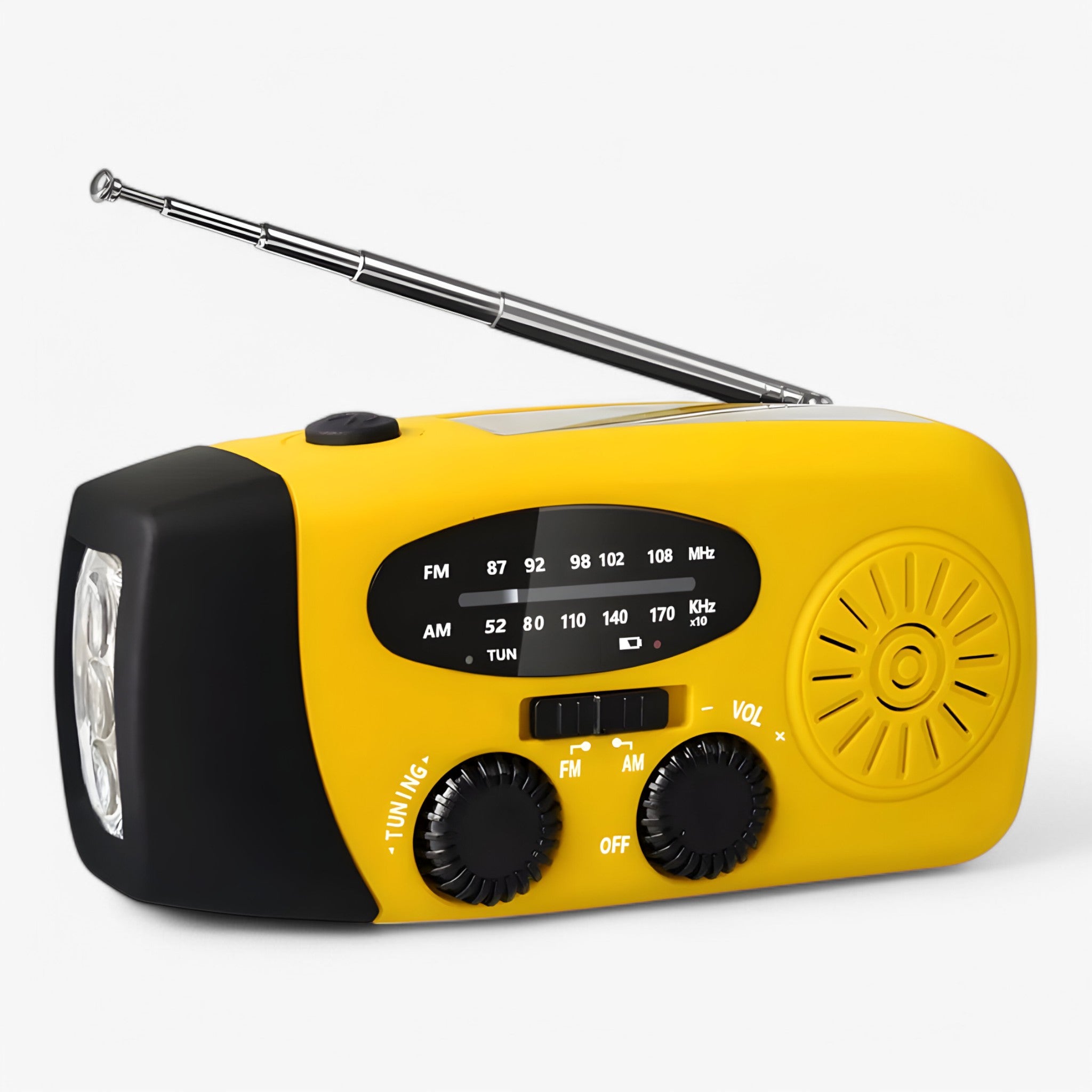 Radio Multifunzione - Giallo - ANFM radio crisis hulpmiddel draagbare radio handgenerator home & garden mobiel opladen multifunctionele radio multifunzione noodradio oplaadbare noodradio radio radio multifunzione waterdichte radio zaklampradio - Concept Palermo