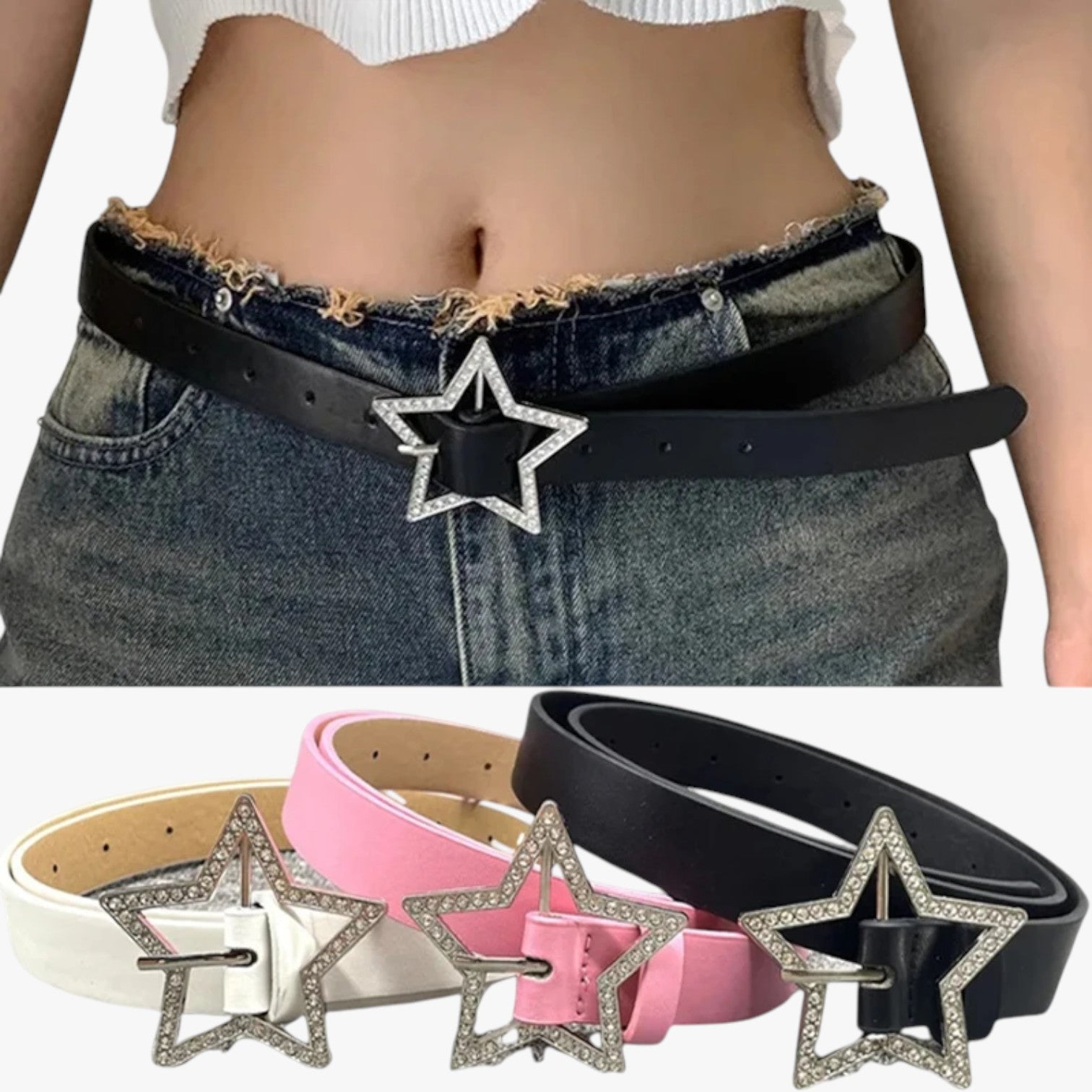 Cintura rosa in pelle con fibbia retrò e diamanti scintillanti - - Belts cintura cintura pelle diamanti fibbia pelle retr scintillanti waist belt for women Womens belt - Concept Palermo