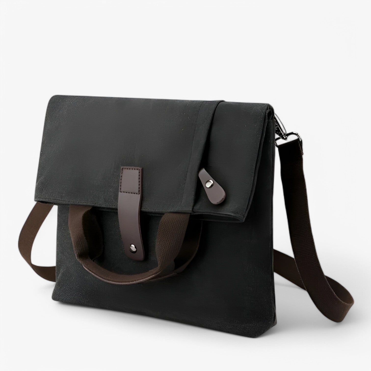 Borsa Tracolla Uomo Grande Grigia in Tela Canvas Resistente - Lavoro, Viaggio, Università - nero (30cm<Max Lunghezza<50cm) - Bags borsa canvas handbags mens bag tracolla uomini versatile versatile borsa - Concept Palermo