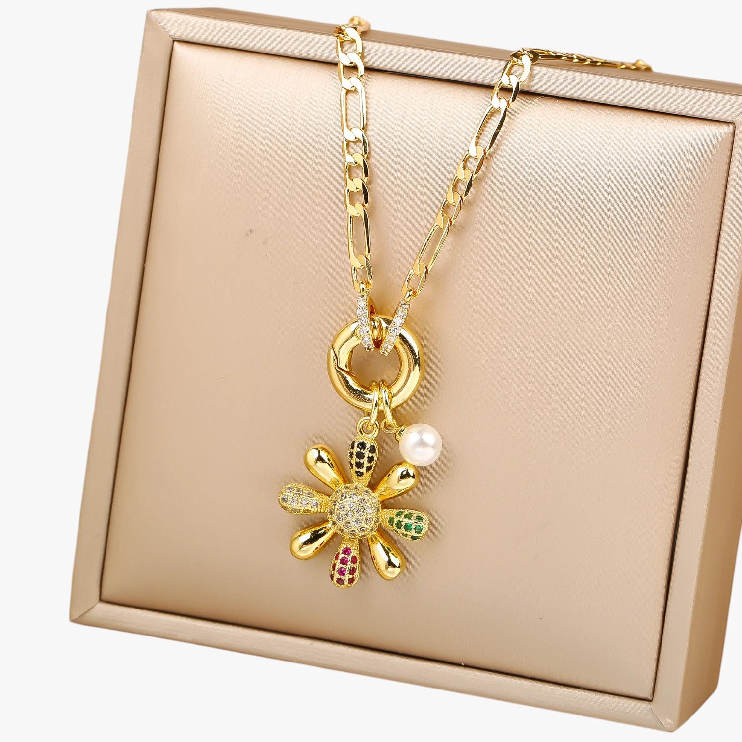 Collana con Fiore di Zaffiro e Zirconi Glamour Lana - - collana collana fiore elegant womens necklaces Fashion Necklaces fiore glamour jewelry lana necklace NECKLACES Necklaces for Women zaffiro zirconi - Concept Palermo