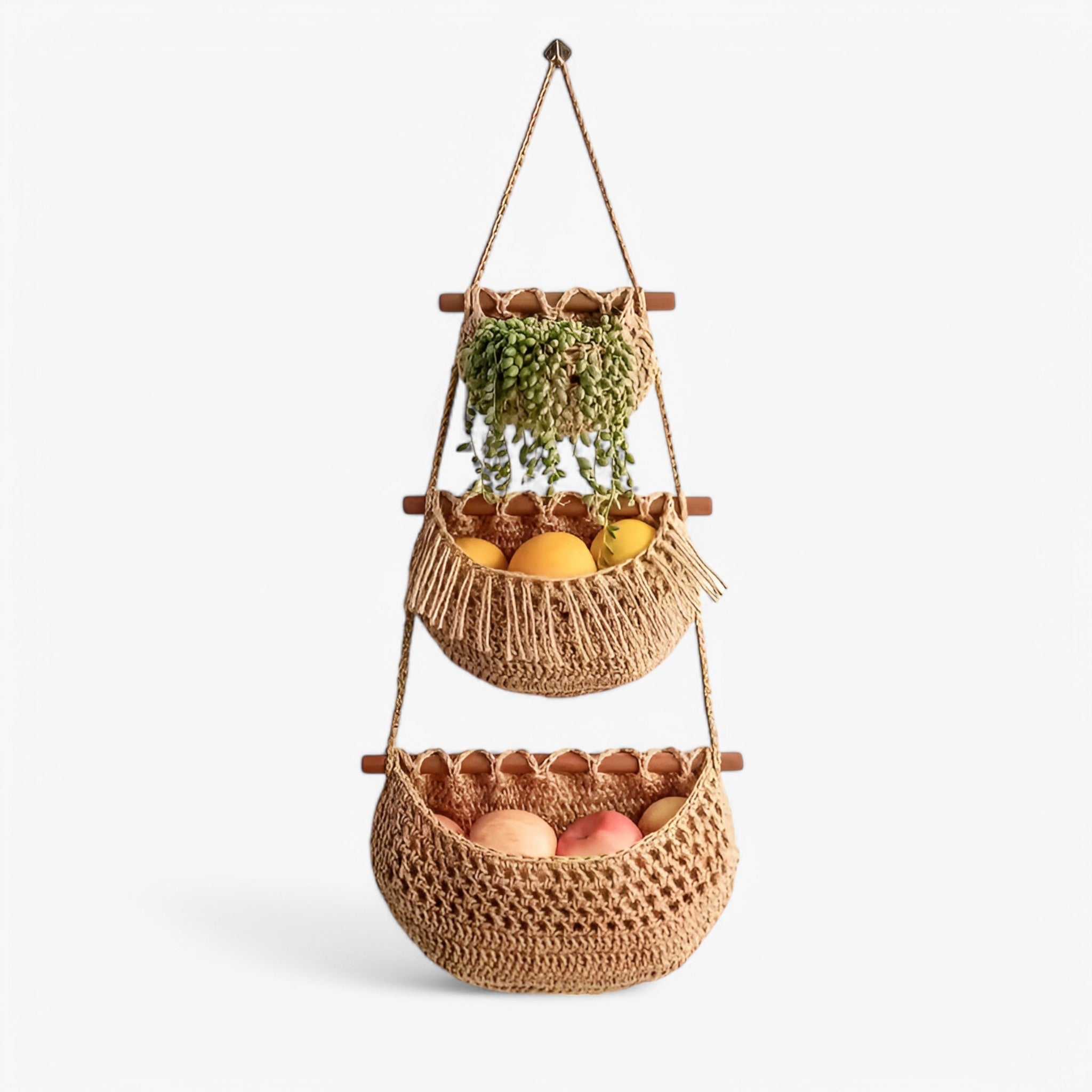 Cesto di frutta in iuta a 3 livelli da appendere Uomo - - appendere cesto cesto frutta frutta home & garden huis & tuin iuta livelli uomo - Concept Palermo