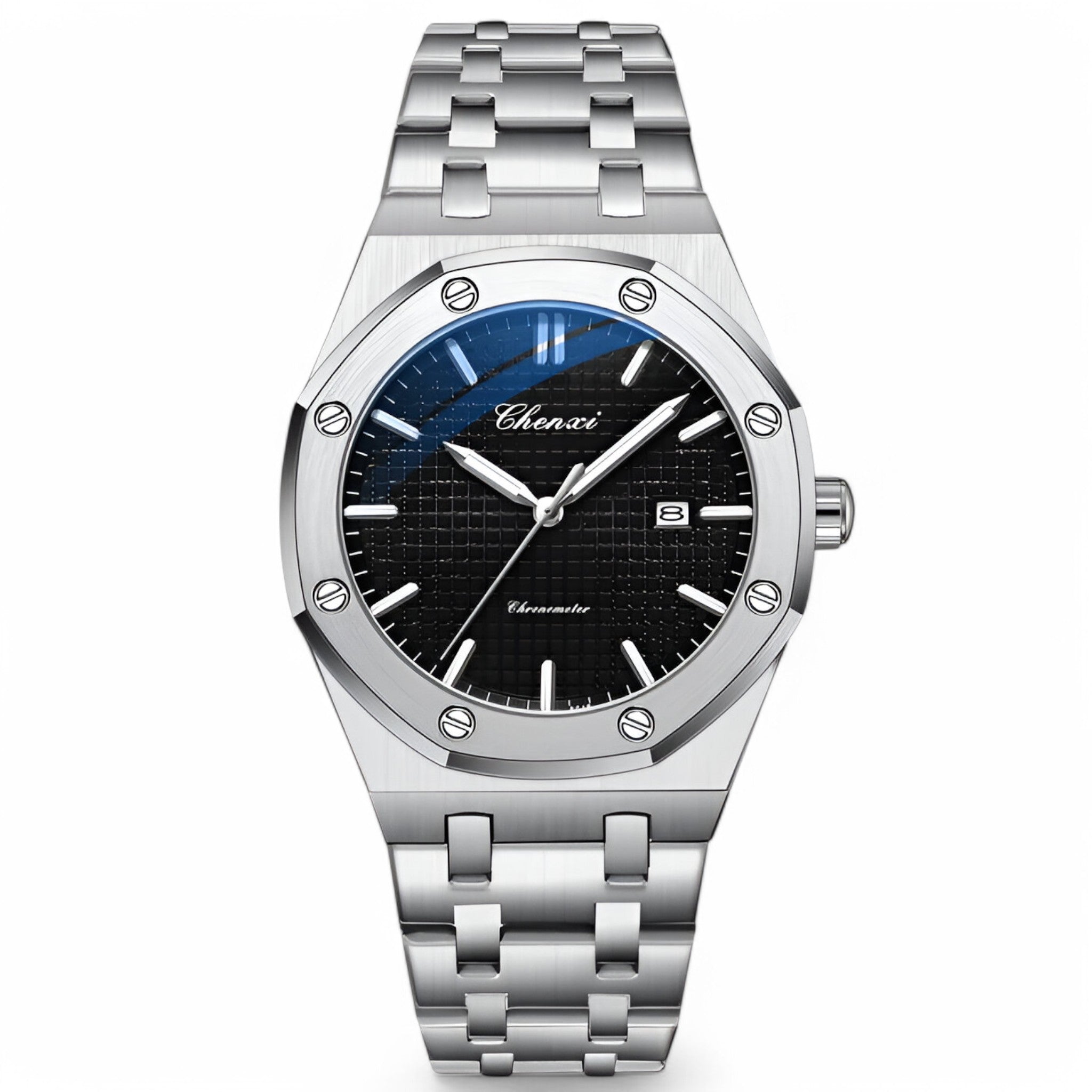 Orologio al Quarzo Dorato Uomo - Argento Nero - accessoires horloges orologio orologio quarzo quarzo uomo watches - Concept Palermo