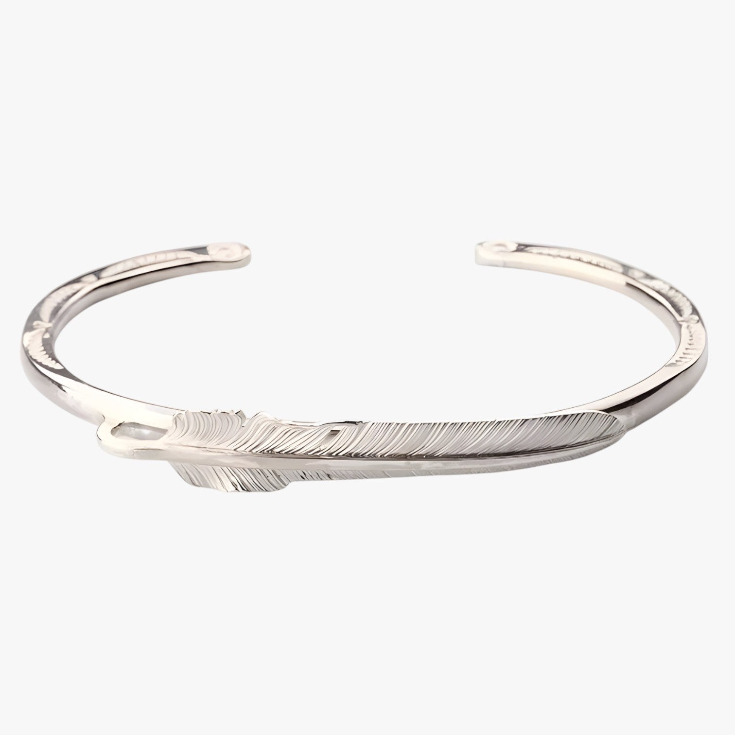 Bracciale in Argento 925 con Piuma Dorata Stile Vintage Punk Pelle - - bracciale bracciale piuma BRACELET bracelet for men BRACELETS dorata jewelry mens bracelet pelle piuma punk stile - Concept Palermo
