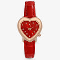 Reloj de mujer con esfera en forma de corazón y correa de piel