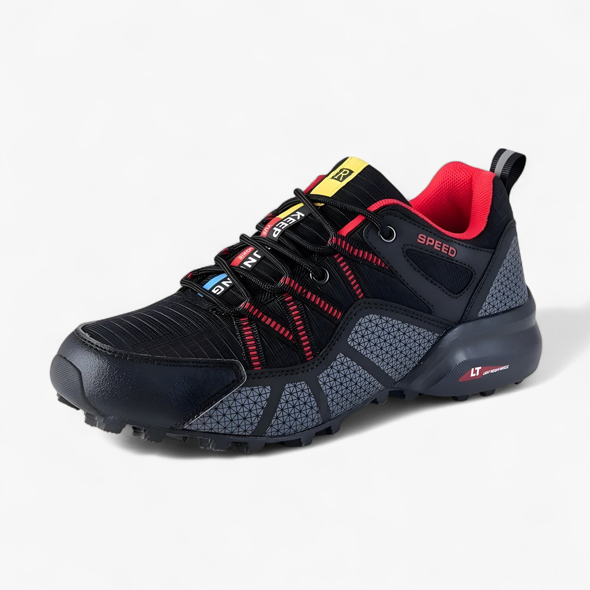 Scarpe da trekking impermeabili da uomo con suola antiscivolo - Nero rosso - antiscivolo hiking shoes impermeabili Men's Shoes scarpe scarpe trekking shoes suola trekking uomo - Concept Palermo