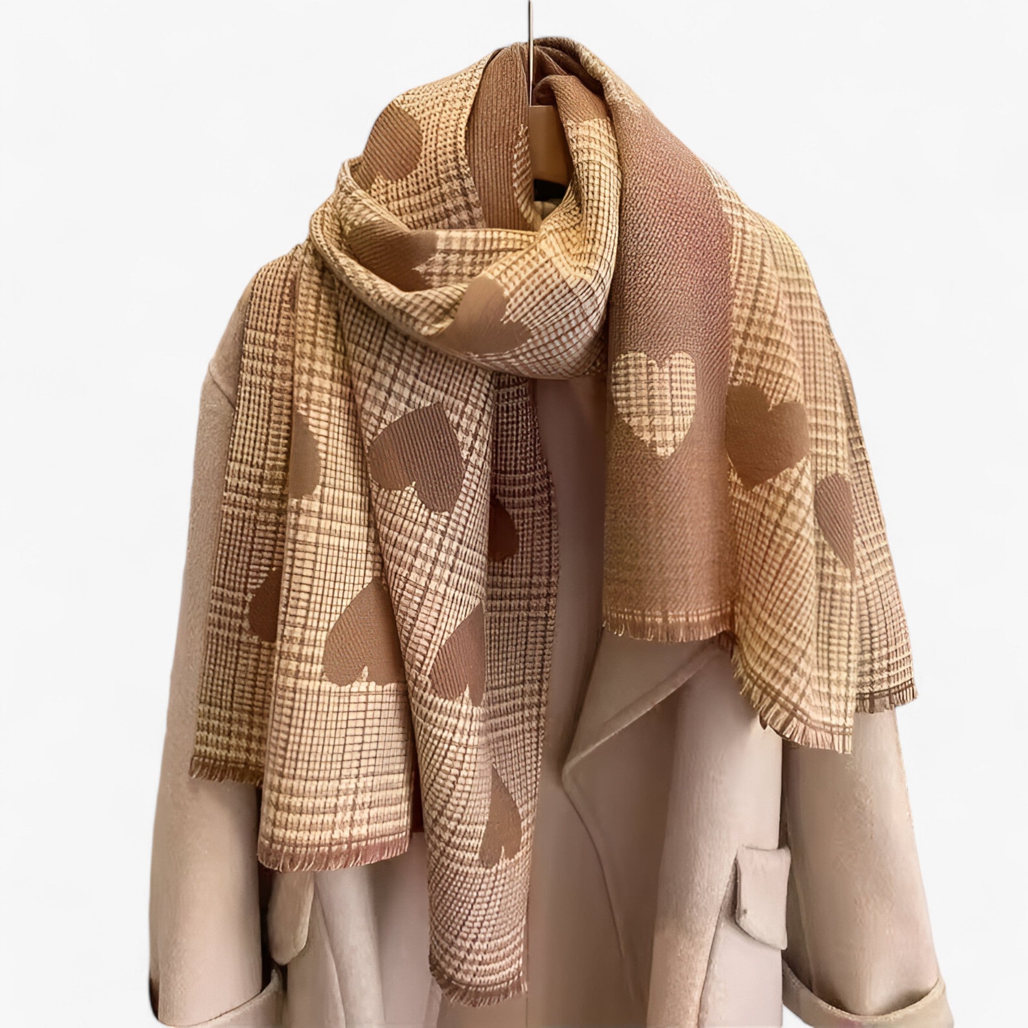 Sciarpa in Cashmere Doppia Faccia – Calda Lusso con Design Uomo - khaki 70X200cm - calda cashmere design doppia faccia scarves & shawls sciarpa sciarpa cashmere - Concept Palermo