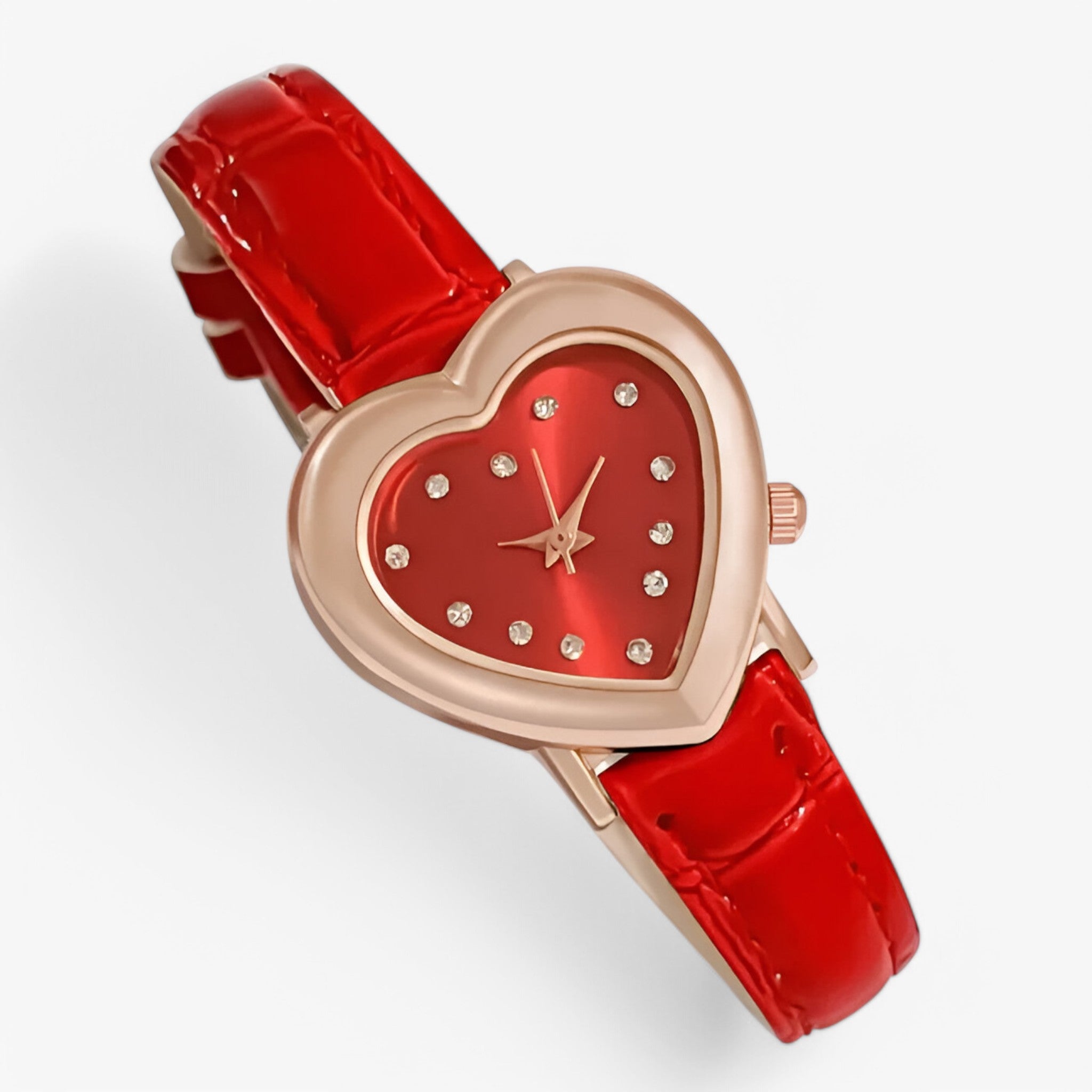 Orologio da donna con quadrante a cuore e cinturino in pelle - - cinturino cuore donna female watch orologio orologio donna pelle quadrante watch for women watches - Concept Palermo