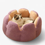 Zachte ronde pluche wasbare mand voor katten en puppy's, warm en comfortabel bed
