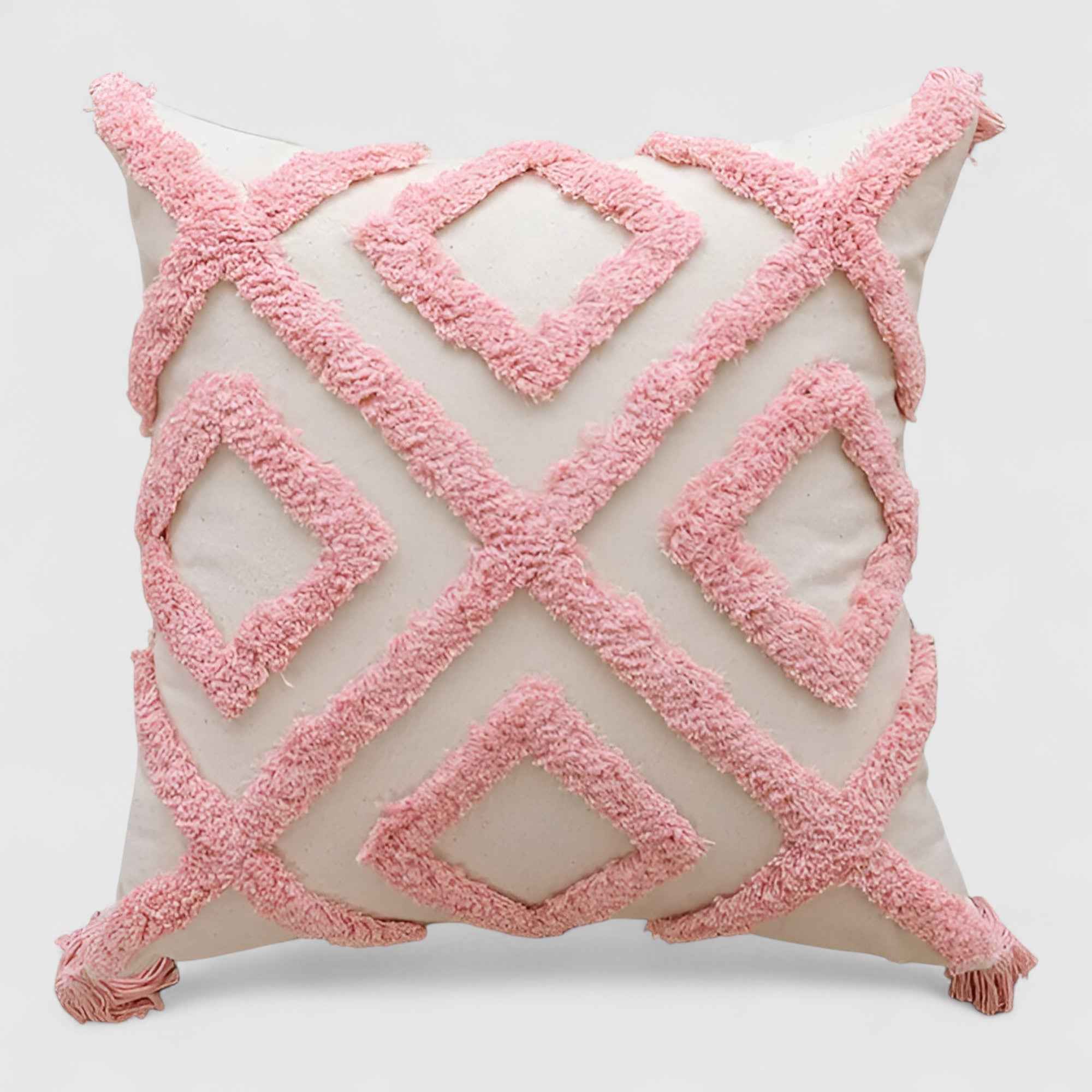 Cuscino Decorativo Rosa Velluto Capitonné