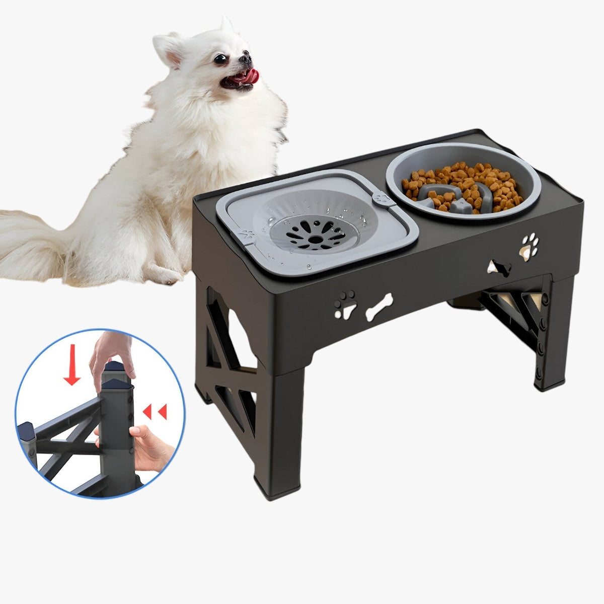Ciotola regolabile 3-in-1 per alimentazione lenta e comoda a qualsiasi altezza - - alimentazione altezza ciotola ciotola regolabile comoda lenta Linen pet PET SUPPLIES petproduct Pets qualsiasi regolabile Unisex - Concept Palermo